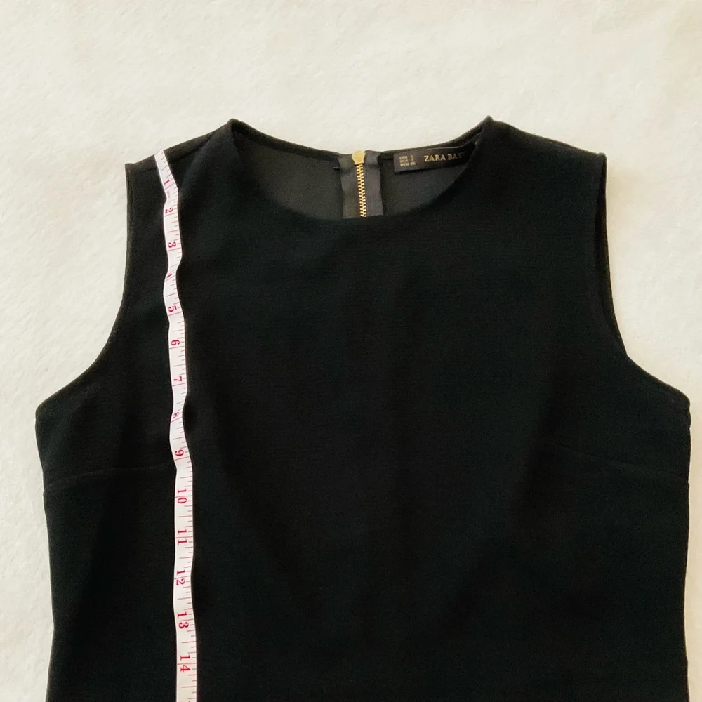 NWT Zara Black Crop Top with Gold Zipper detail - Picture 6 of 13